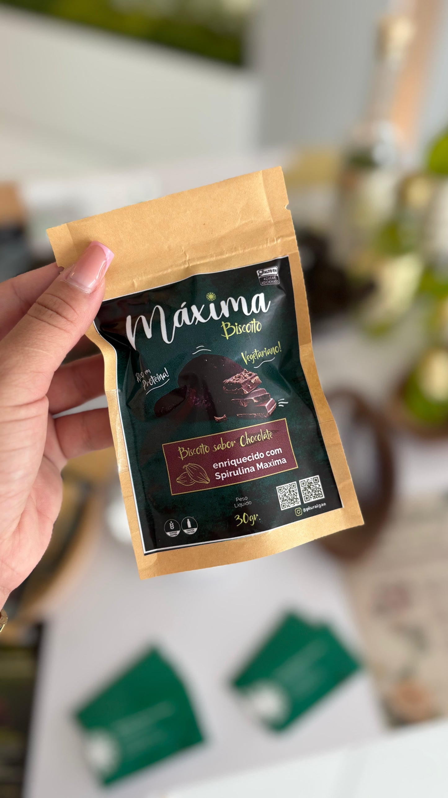 🍪 Biscoito de Chocolate com Spirulina (10% de Spirulina) - 30g