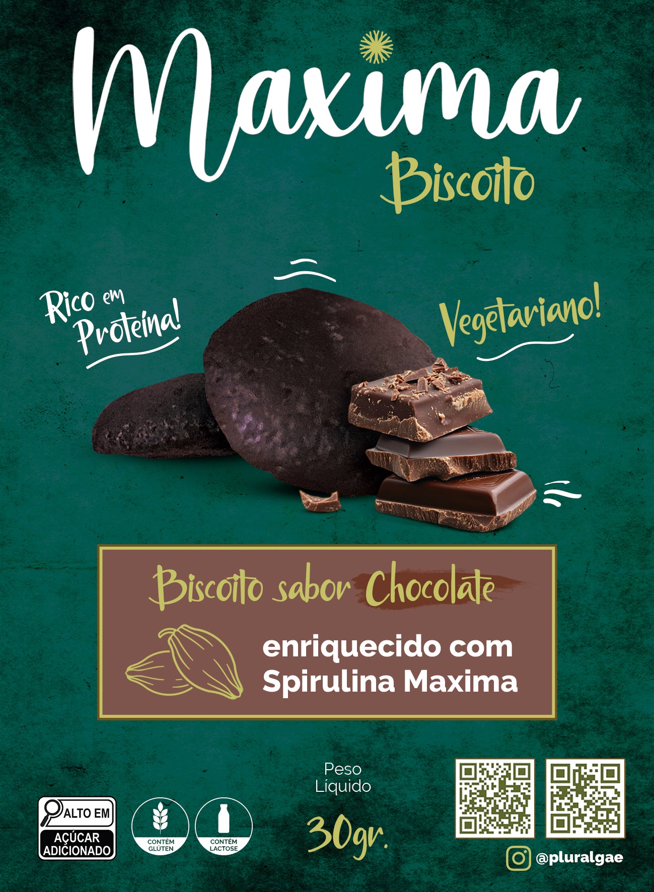 Kit com 5 Pacotes de Biscoito – Spirulina 40%