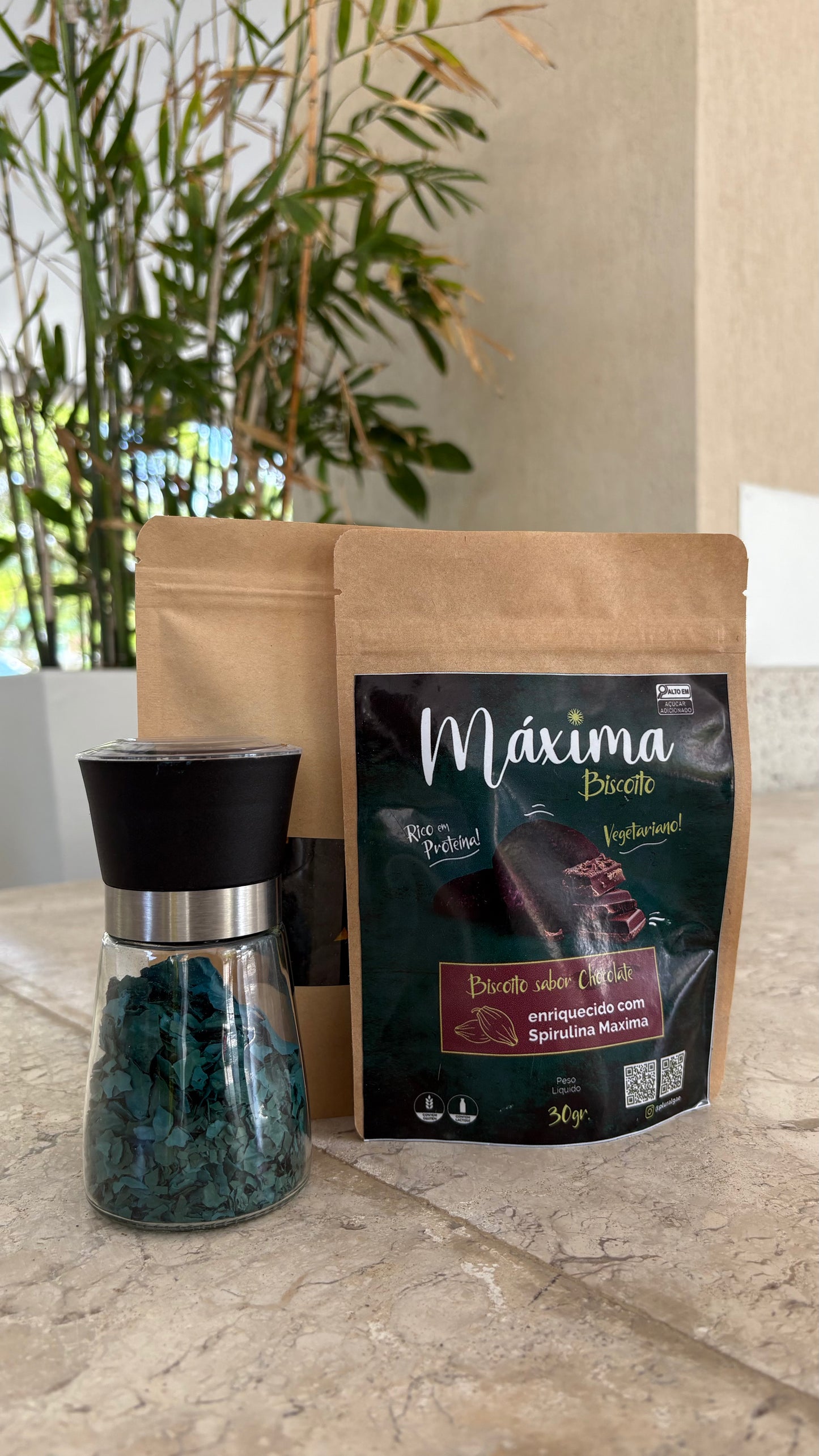 Kit com 5 Pacotes de Biscoito – Spirulina 40%